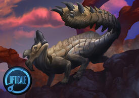 Dinosaur with spiked tail