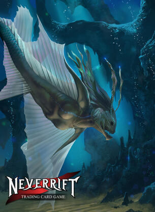 A fish-finned humanoid in an underwater cave