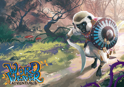 A primate with a tribal shield and sword