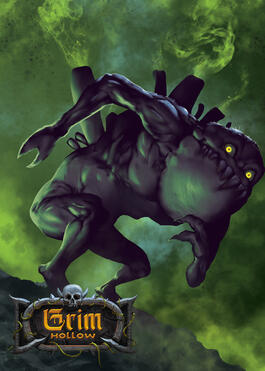 A hunched creature surrounded by green posonois smoke