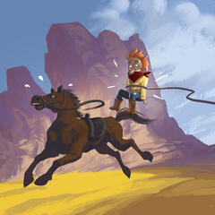 A man is lassoed off his horse